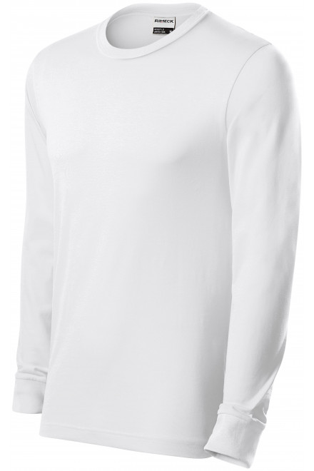 Tricou bărbătesc durabil cu mânecă lungă, alb