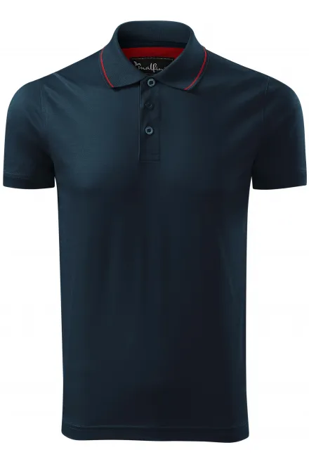Tricou bărbătesc elegant mercerizat - albastru inchis, L