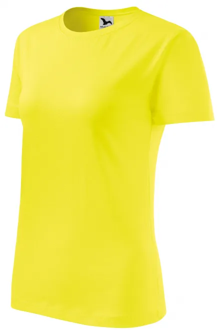 Tricou clasic pentru femei, galben de lămâie