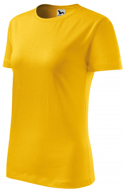 Tricou clasic pentru femei, galben, tricouri cu mânecă scurtă