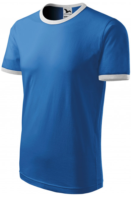 Tricou cu contrast unisex, albastru deschis, tricouri din bumbac