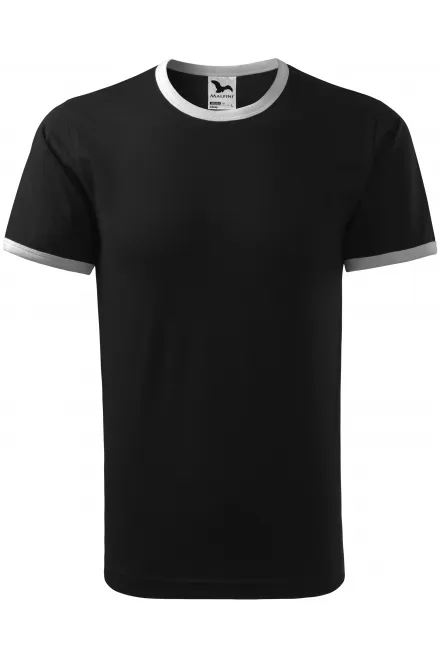Tricou cu contrast unisex - negru, S