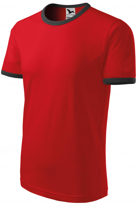 Tricou cu contrast unisex, roșu, tricouri fără imprimare