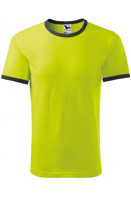 Tricou cu contrast unisex - verde lime, S