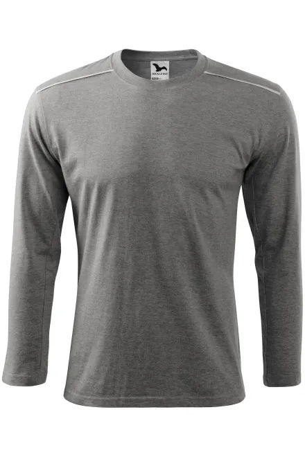 Tricou cu mâneci lungi - marmură gri închis, 3XL