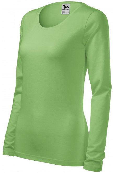 Tricou dama cu mâneci lungi, verde mazăre