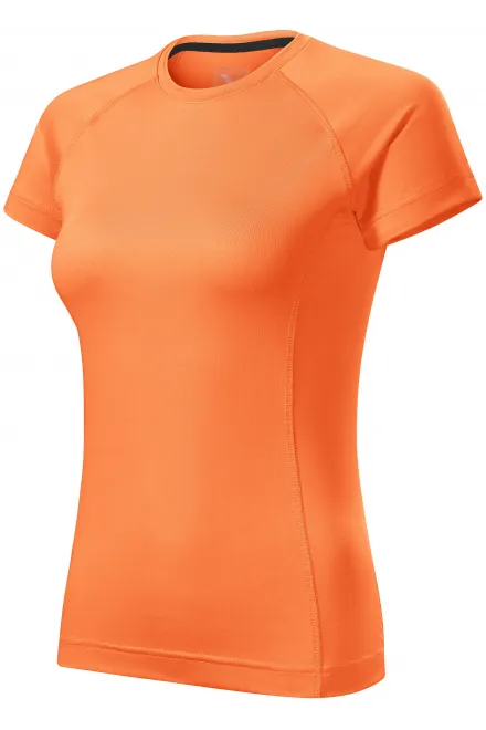 Tricou dama pentru sport, neon mandarin