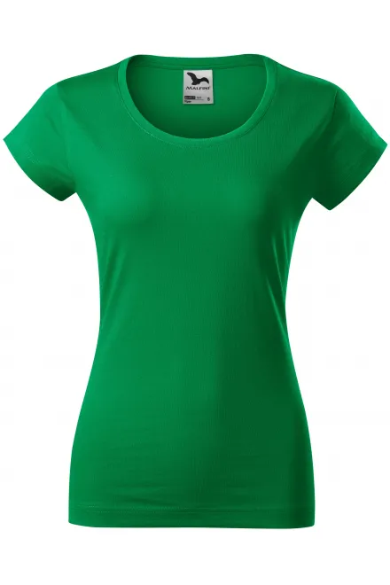Tricou dama slim fit cu decolteu rotund - iarba verde, XS