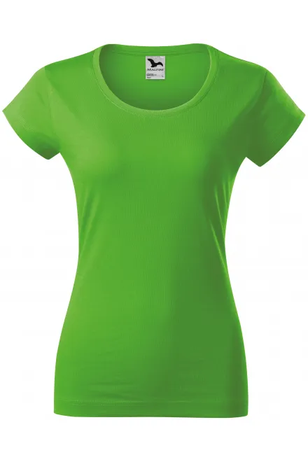 Tricou dama slim fit cu decolteu rotund - măr verde, XS