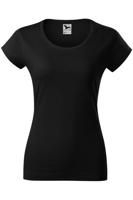 Tricou dama slim fit cu decolteu rotund - negru, XS