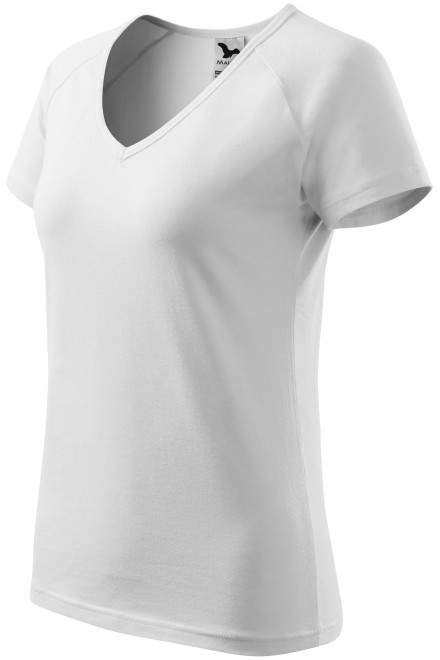 Tricou dama slim fit cu mânecă raglan, alb, tricouri simple