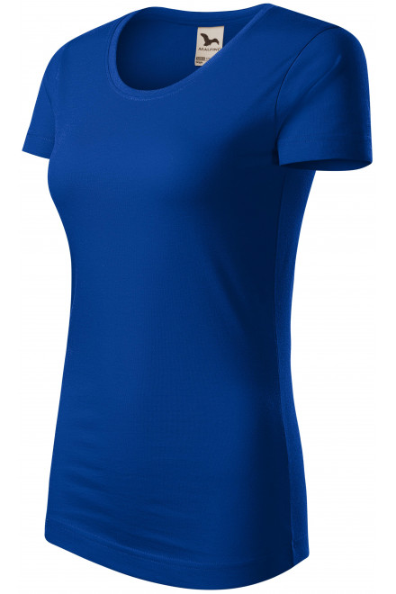 Tricou de bumbac organic pentru femei, albastru regal, tricouri cu mânecă scurtă
