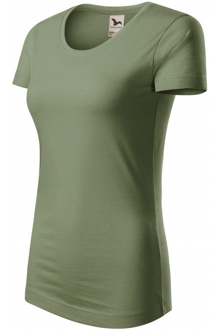 Tricou de bumbac organic pentru femei, khaki, tricouri verzi
