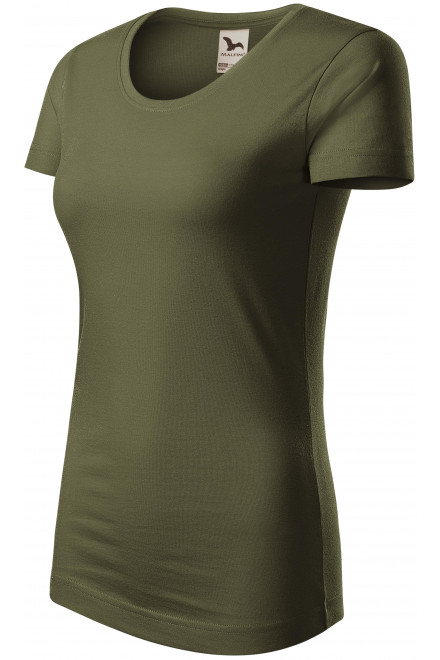 Tricou de bumbac organic pentru femei, military, tricouri cu mânecă scurtă