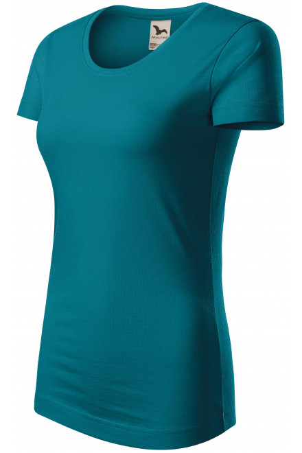 Tricou de bumbac organic pentru femei, petrol blue, tricouri de dama