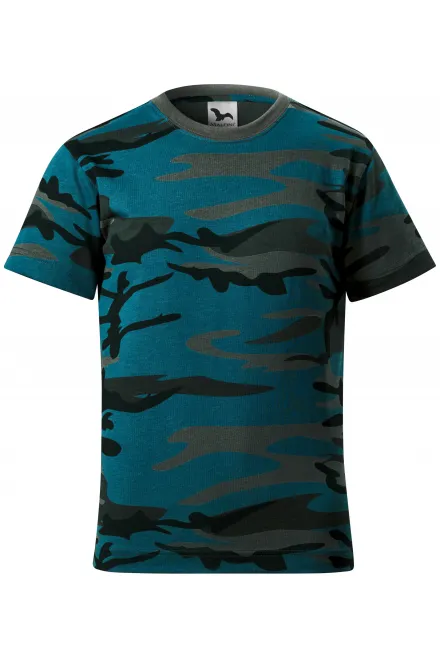 Tricou de camuflaj pentru copii - albastru de camuflaj, 134 cm / 8 ani
