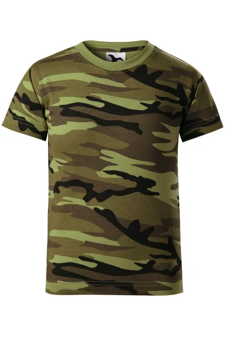 Tricou de camuflaj pentru copii - camuflaj verde, 134 cm / 8 ani