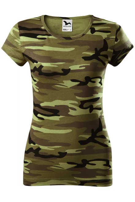 Tricou de camuflaj pentru femei - camuflaj verde, L