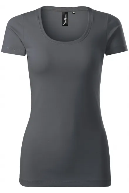 Tricou de damă cu cusături decorative - gri deschis, M