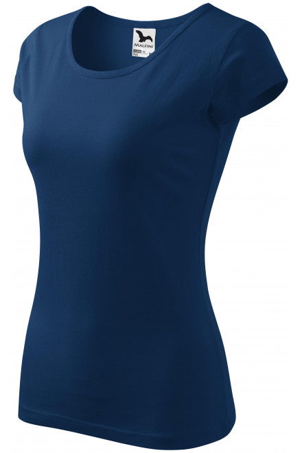 Tricou de damă cu mâneci foarte scurte, albastru de noapte, tricouri simple