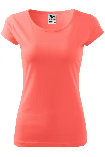 Tricou de damă cu mâneci foarte scurte - coral, XS