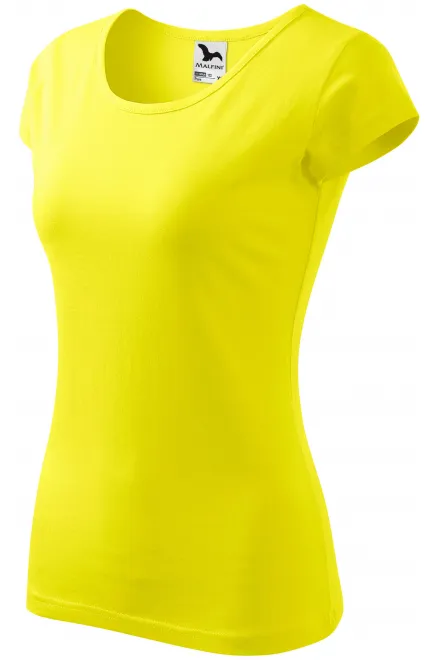 Tricou de damă cu mâneci foarte scurte, galben de lămâie