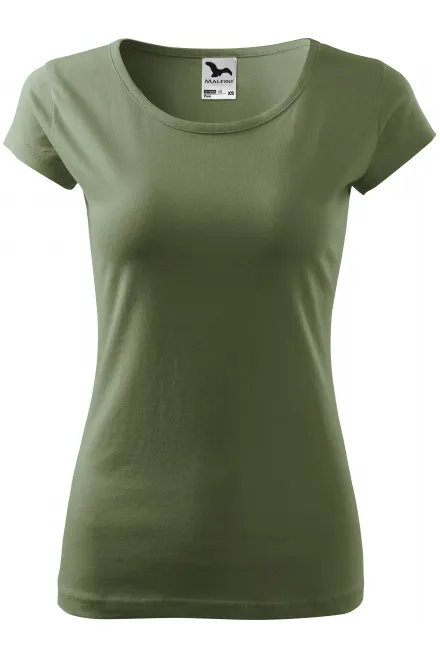 Tricou de damă cu mâneci foarte scurte - khaki, XS