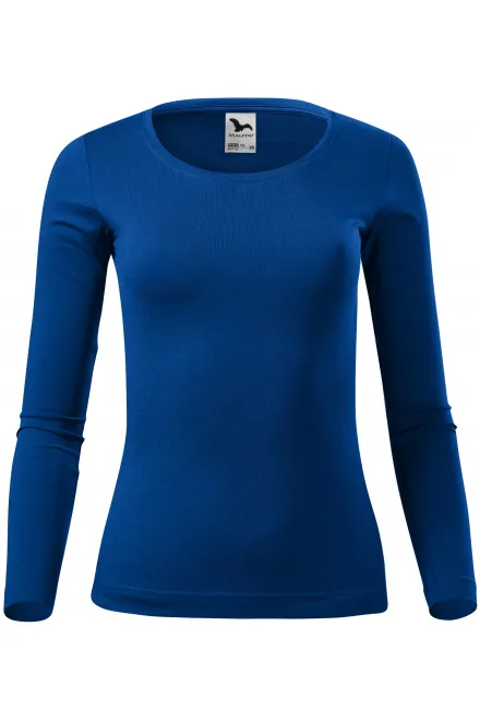 Tricou de damă cu mâneci lungi - albastru regal, XS