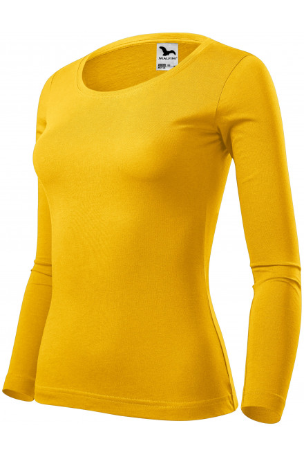 Tricou de damă cu mâneci lungi, galben, tricouri galbene