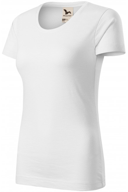 Tricou de damă, din bumbac organic texturat, alb, tricouri pentru imprimare