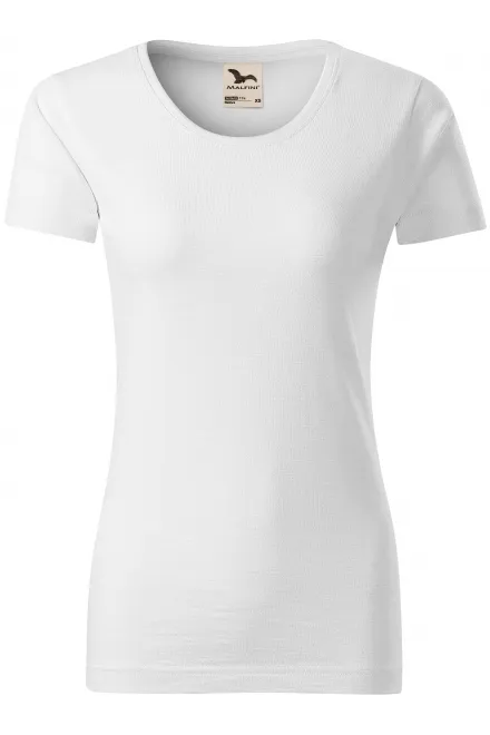 Tricou de damă, din bumbac organic texturat - alb, XS