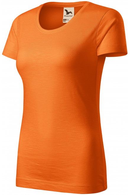 Tricou de damă, din bumbac organic texturat, portocale, tricouri cu mânecă scurtă