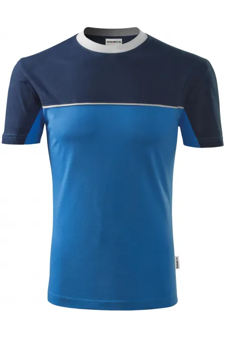 Tricou din bumbac în două culori - albastru deschis, XL