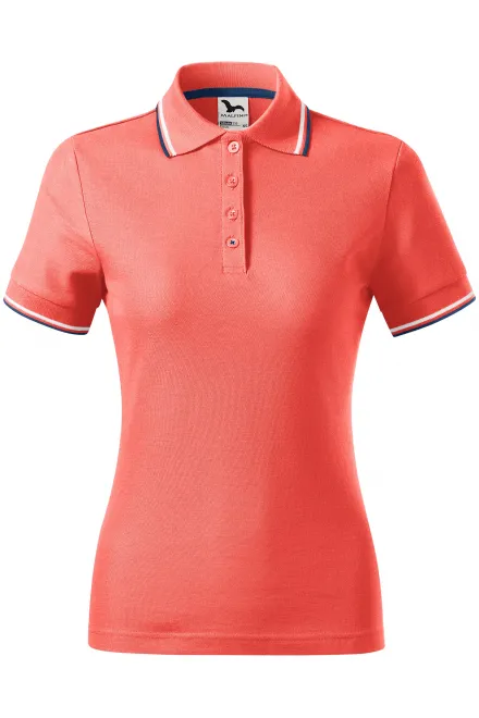 Tricou polo clasic de damă - coral, XL