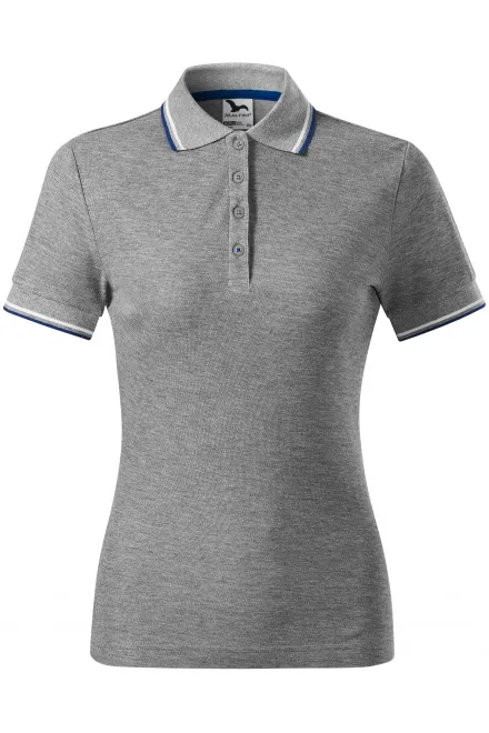 Tricou polo clasic de damă - marmură gri închis, XL