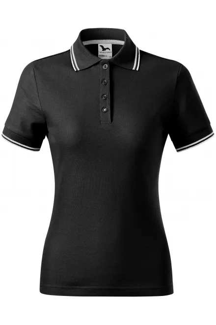 Tricou polo clasic de damă - negru, XL