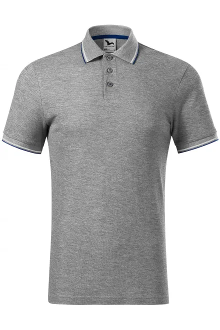 Tricou polo clasic pentru bărbați - marmură gri închis, S