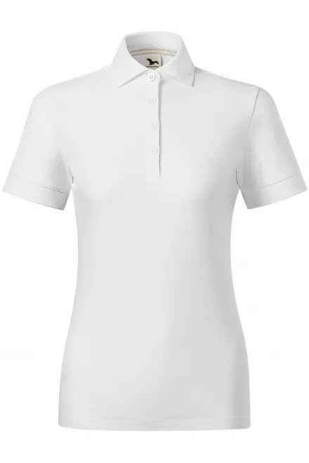 Tricou polo dama din bumbac organic - alb, 2XL