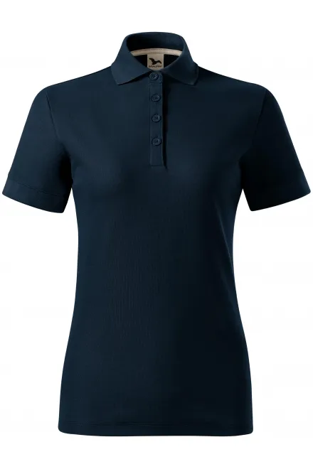 Tricou polo dama din bumbac organic - albastru inchis, 2XL