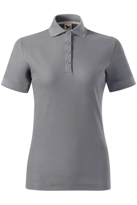 Tricou polo dama din bumbac organic - argintiu deschis, 2XL