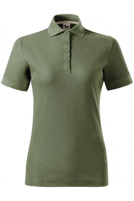Tricou polo dama din bumbac organic - khaki, 2XL