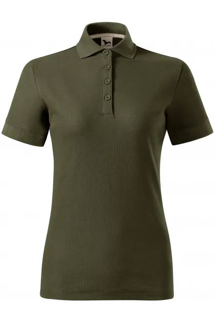 Tricou polo dama din bumbac organic - military, 2XL
