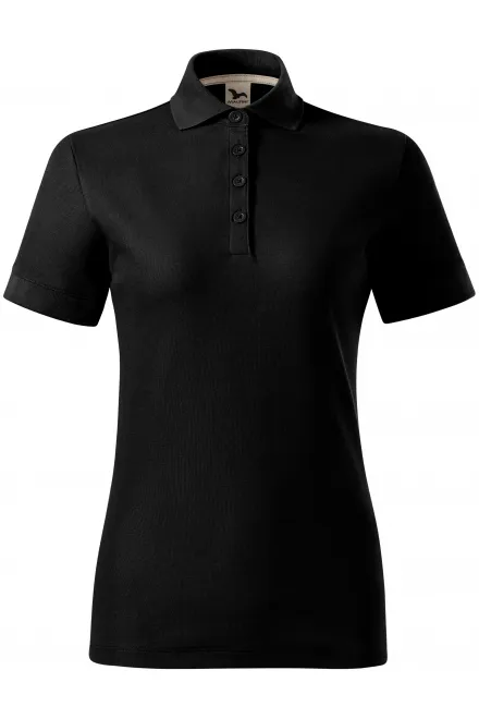 Tricou polo dama din bumbac organic - negru, 2XL