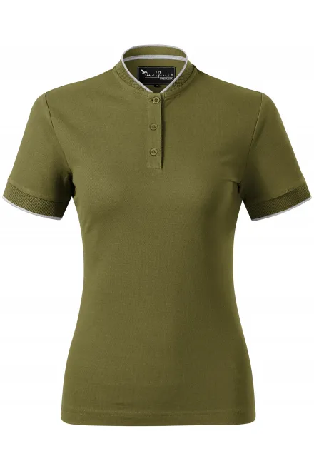 Tricou polo de damă cu guler bomber - avocado, M