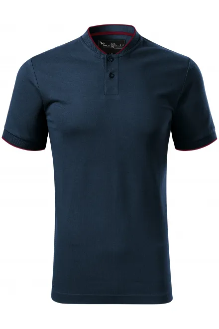 Tricou polo pentru bărbați cu guler bomber - albastru inchis, M