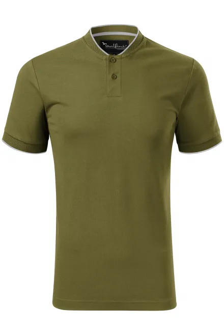 Tricou polo pentru bărbați cu guler bomber - avocado, M