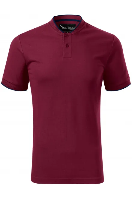 Tricou polo pentru bărbați cu guler bomber - garnet, M