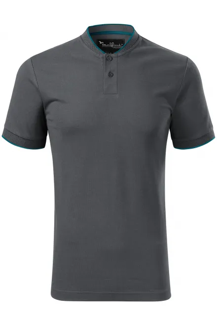 Tricou polo pentru bărbați cu guler bomber - gri deschis, M
