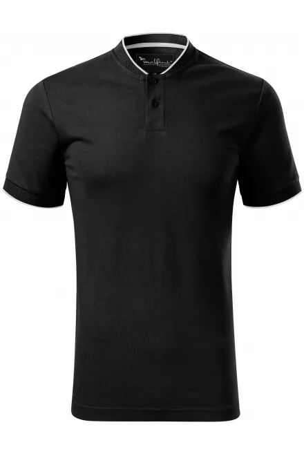 Tricou polo pentru bărbați cu guler bomber - negru, M