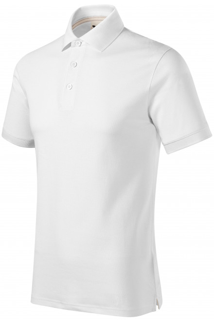 Tricou polo pentru bărbați din bumbac organic, alb, tricouri pentru bărbați